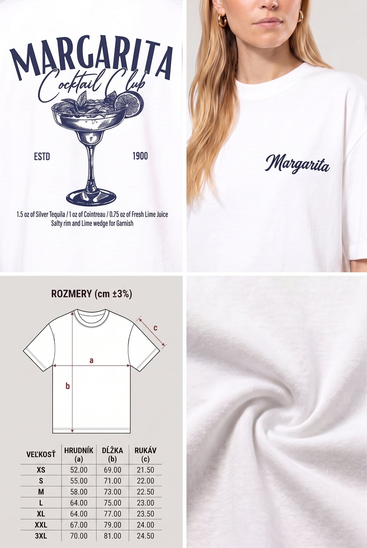 Tričko Margarita - Unisex Oversize